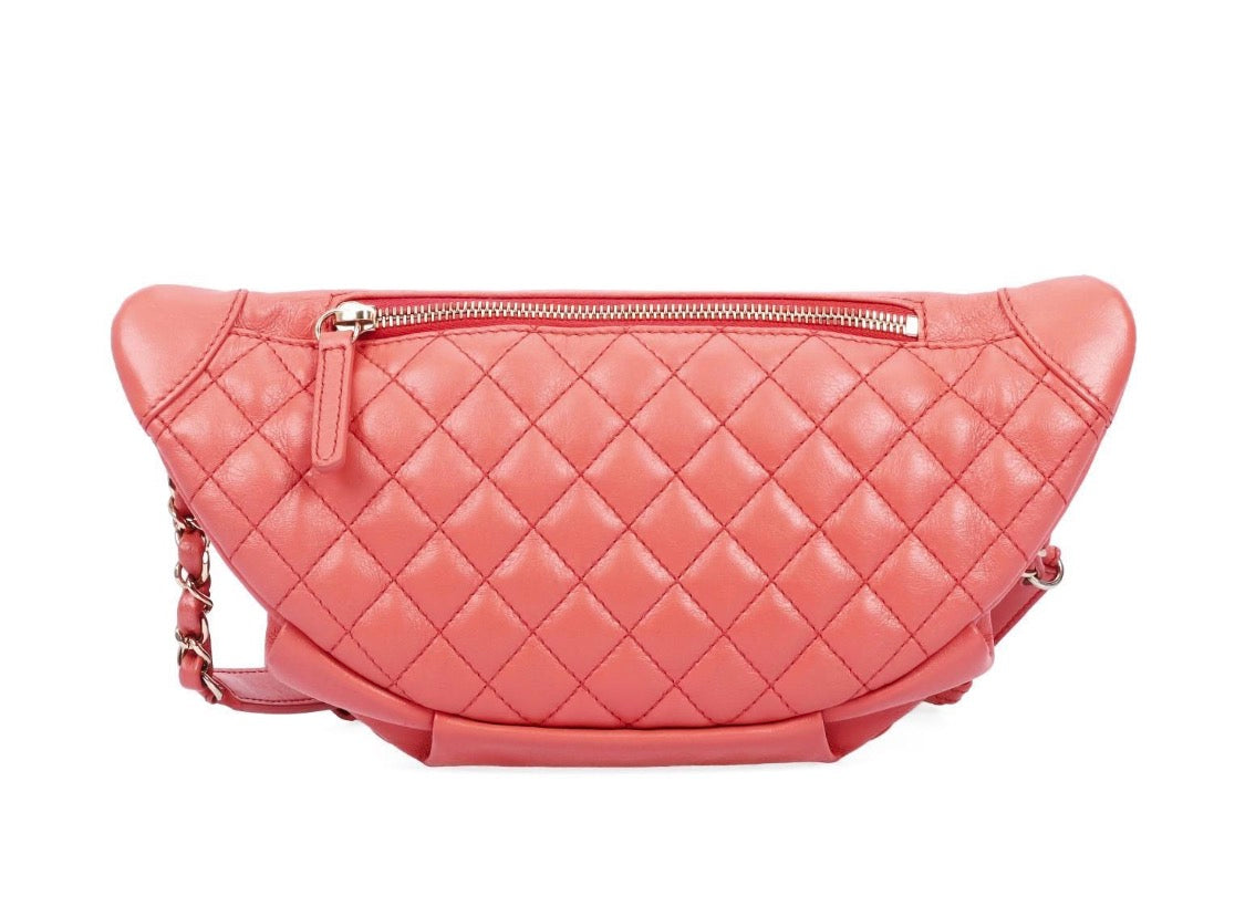 Chanel Coral Pink Quilted Bumbag