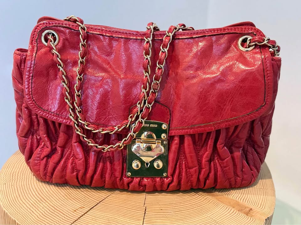 Miu Miu (Prada) Crinkled Leather Chain Bag