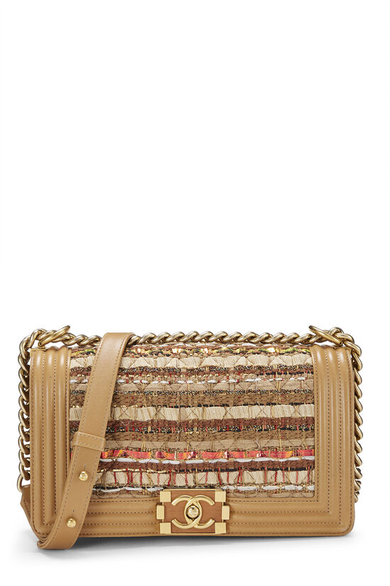Chanel Medium Le Boy - Beige Tweed Limited Edition