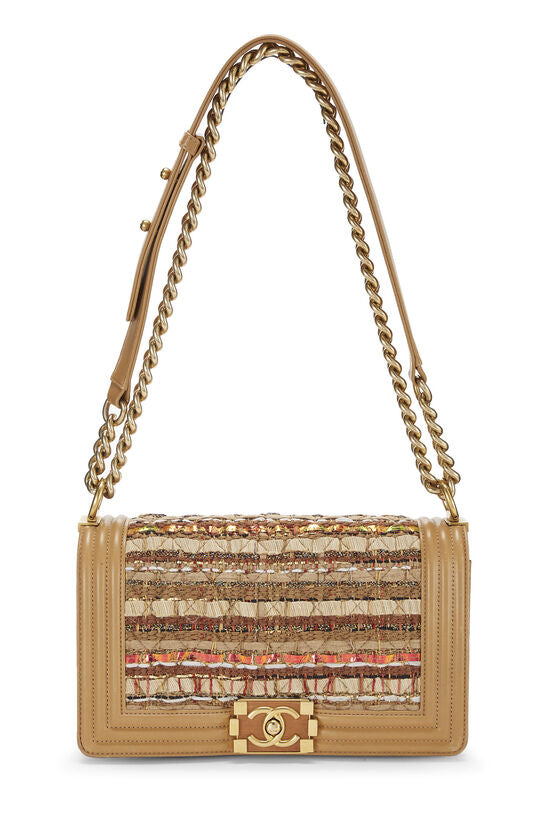 Chanel Medium Le Boy - Beige Tweed Limited Edition