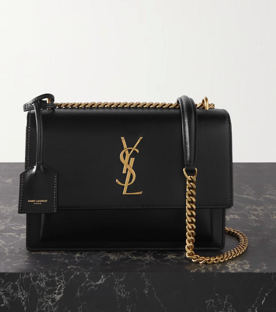 YSL Saint Laurent Black Leather Sunset Shoulder Bag - SOLD