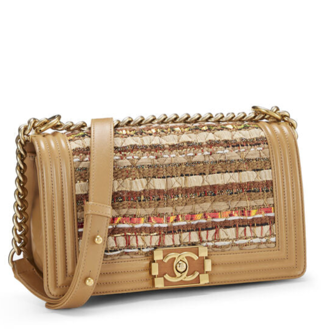 Chanel Medium Le Boy - Beige Tweed Limited Edition